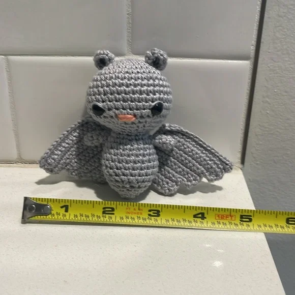 Handcrafted Bat Halloween Figure Holiday Decor Amigurui Crochet Fall Spooky - Picture 9 of 11